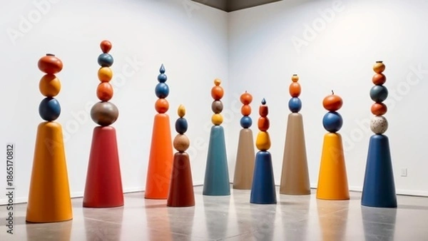 Obraz Colorful tower shaped ornament array diagram