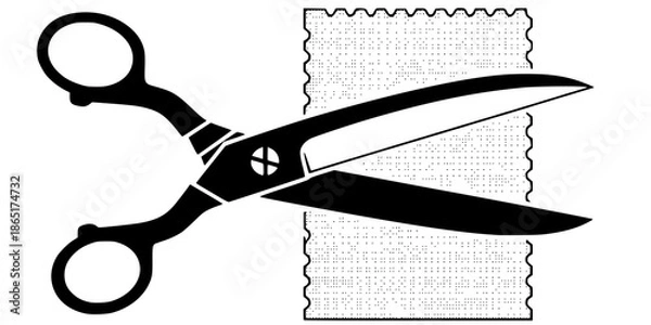 Obraz Professional Fabric Shears Tailor Scissors Silhouette