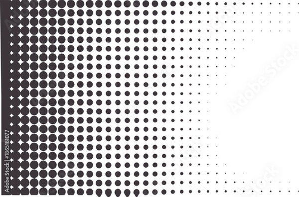 Obraz Monochrome circular gradient dot pattern with decreasing density