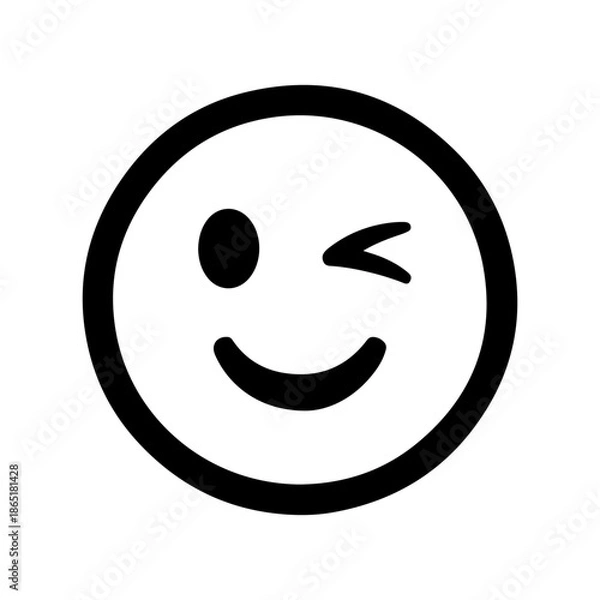 Obraz winking smiley face emoji icon