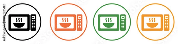 Obraz microwave oven icon set vector