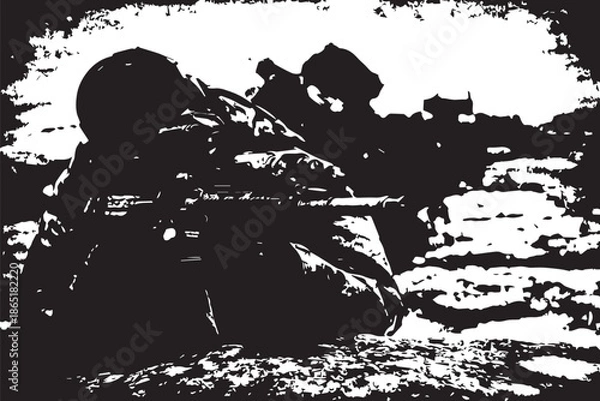 Obraz Special Forces Grunge Combat Scene