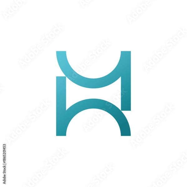 Obraz Clean Letter H Logo Vector Illustration Design