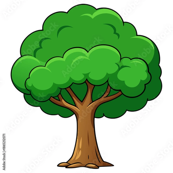 Obraz vector tree with green leaves