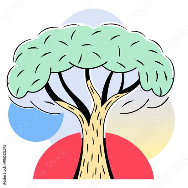 Obraz cartoon mushroom tree