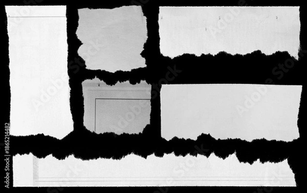 Obraz Torn papers on black