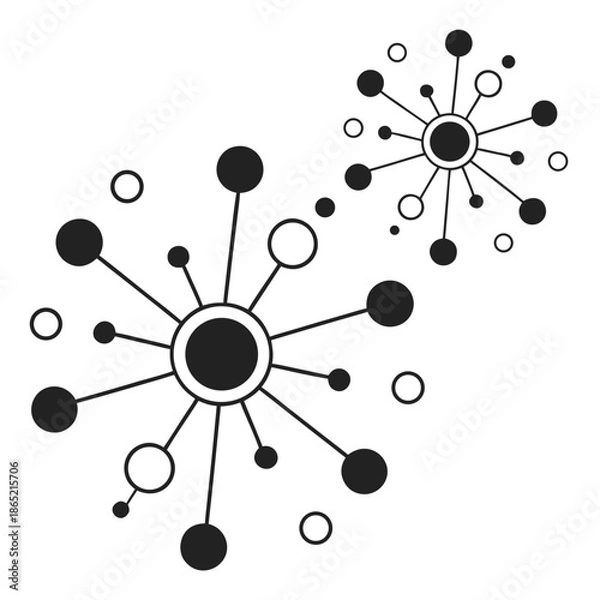 Obraz Abstract Starbursts with Circles and Dots explosion