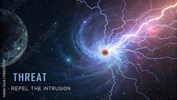 Obraz A Singular Brilliant Point Against a Deep Cosmic Background