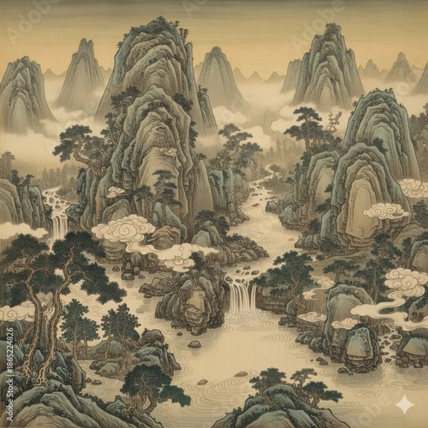 Obraz Temple Above the Cloud Sea