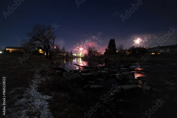 Fototapeta Silvester an der Mangfall