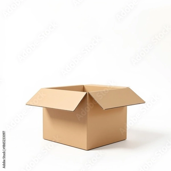 Obraz Open cardboard box on white background