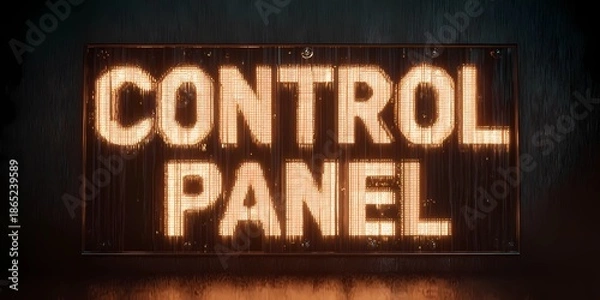 Obraz Flat design user interface element with the title “control panel” as a prominent screen header