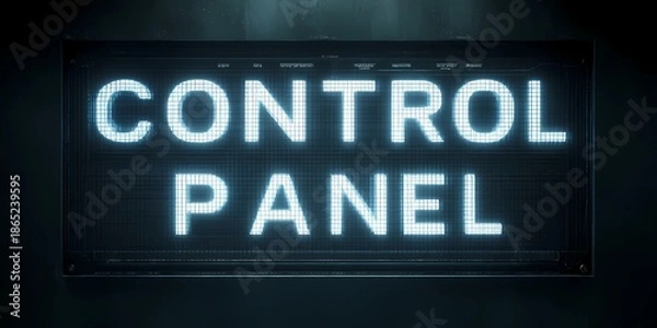 Obraz Flat design user interface element with the title “control panel” as a prominent screen header