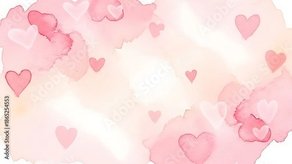 Obraz Soft pink hearts on white background