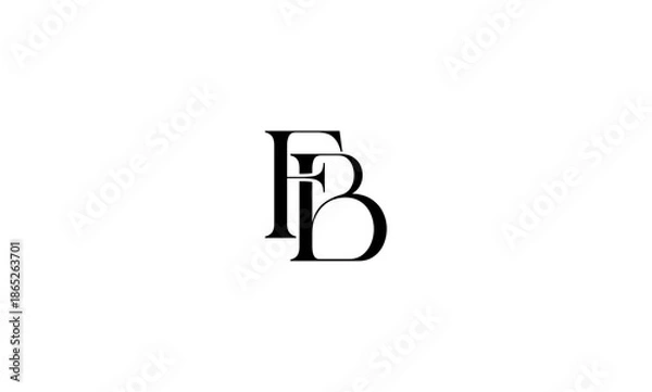 Obraz FB initial letters logo or FB monogram