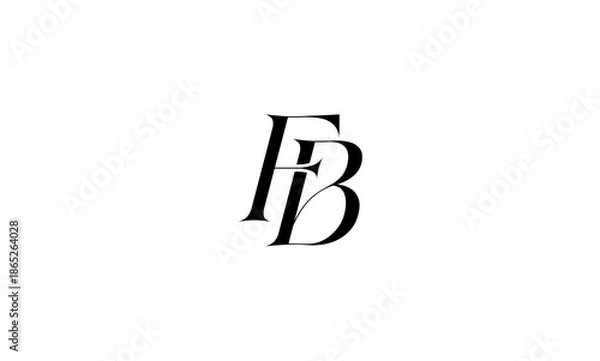 Obraz FB initial letters logo or FB monogram