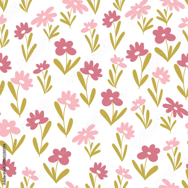 Obraz Floral cute vector seamless pattern