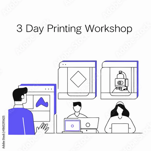 Fototapeta 3D Printing Workshop Innovation