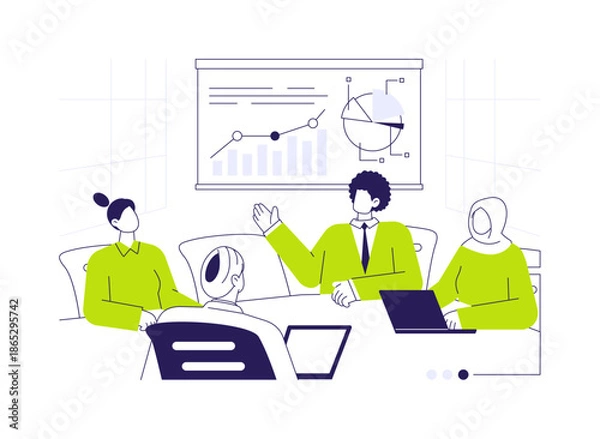 Fototapeta Presentation room abstract concept vector illustration.