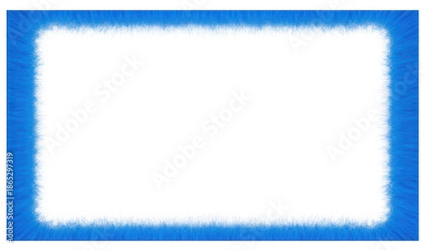 Obraz Bright blue glowing furry abstract rectangular border frame design
