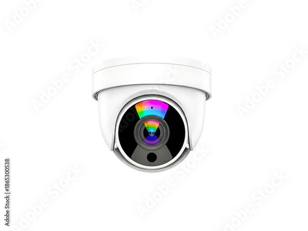 Fototapeta White Dome Security Camera Lens.
