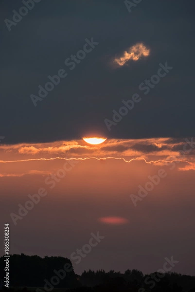 Obraz Sunset over a lack