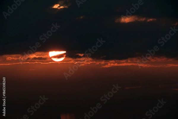 Obraz Sunset over a lack