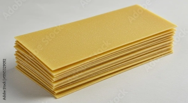 Obraz Stack of uncooked, flat, rectangular pasta sheets