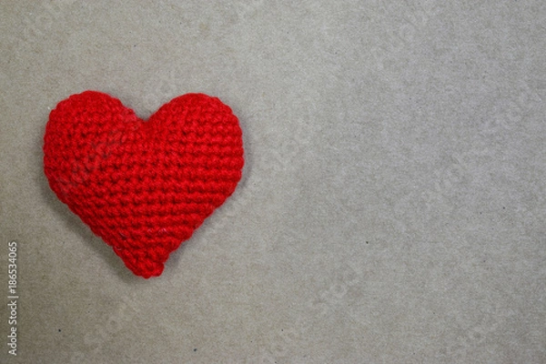 Fototapeta Red heart on paper with copyspace