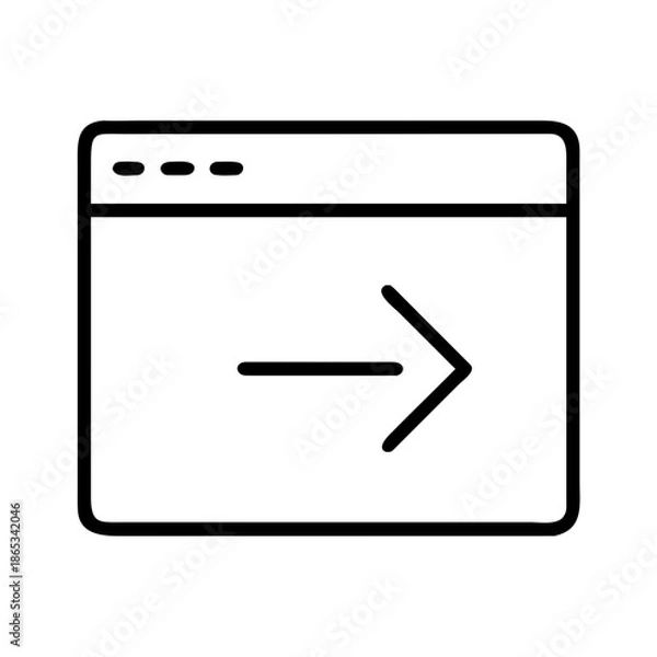 Obraz Browser window with arrow icon representing navigation or redirection action