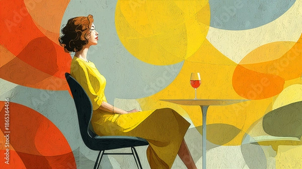 Fototapeta Self-love, a date with yourself over wine.