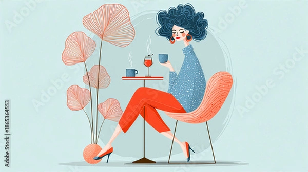 Obraz Self-love, a date with yourself over wine.