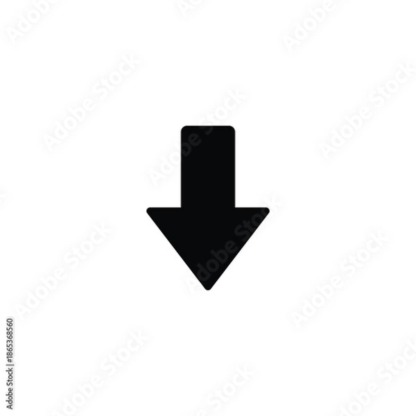 Obraz  Solid Down Arrow Icon for Interface Design
