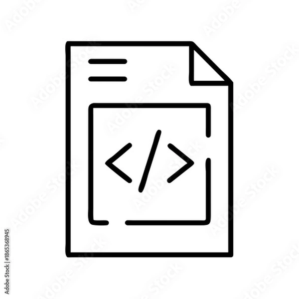 Obraz Stylized code file icon symbolizing coding process and website development tasks