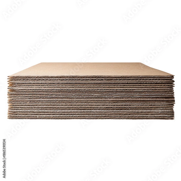 Obraz Stack of cardboard sheets isolated on transparent background