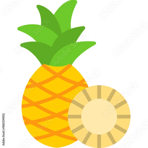 Fototapeta Pineapple Slice Icon