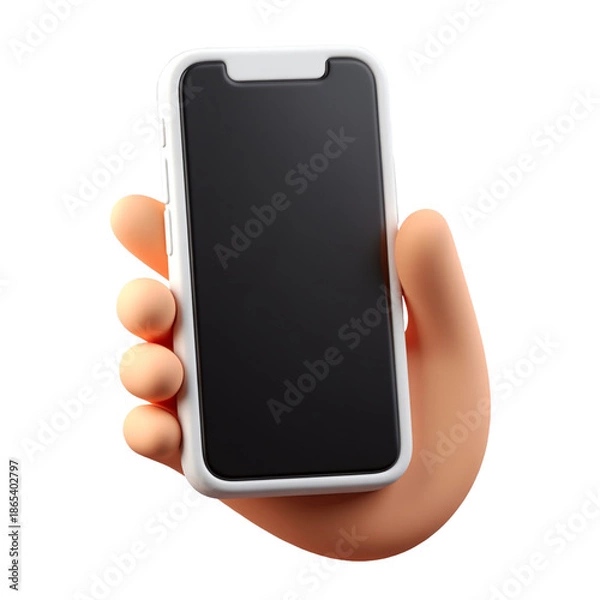 Obraz 3D hand holding mobile phone