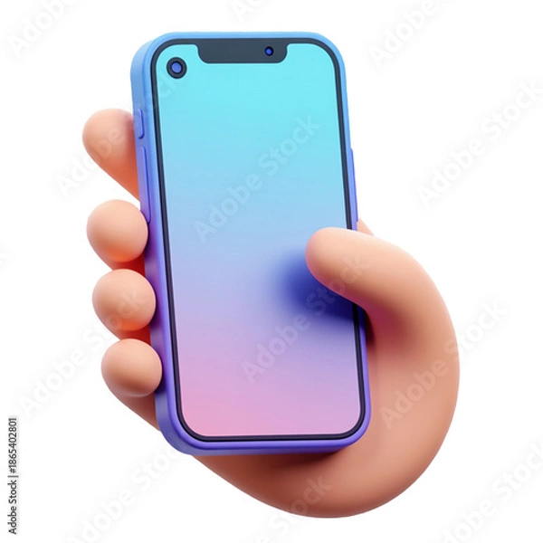 Obraz 3D hand holding mobile phone