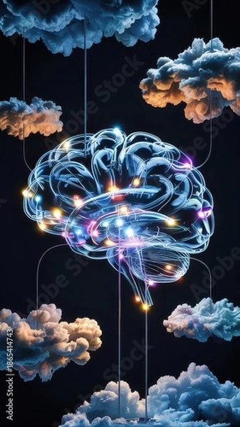 Obraz Cloud Computing Brain Network: Conceptual Artificial Intelligence