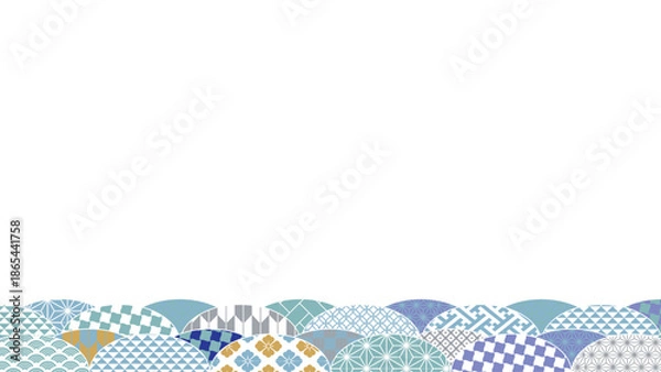 Obraz 冬の季節の彩り和柄背景イラスト
