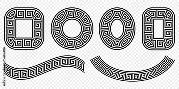Obraz Black white greek frames set. 