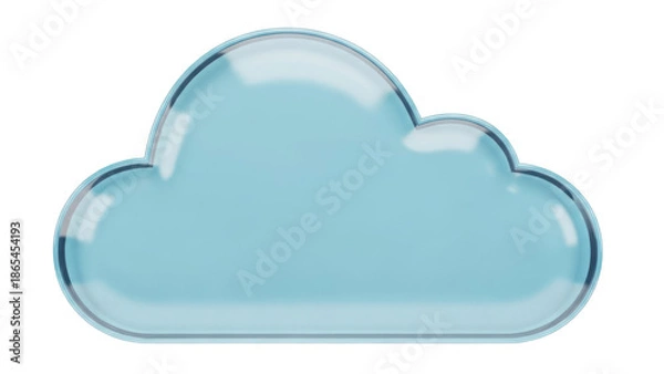 Obraz Glossy blue cloud shape isolated on transparent background