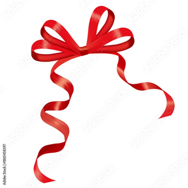Obraz red ribbon and bow without background