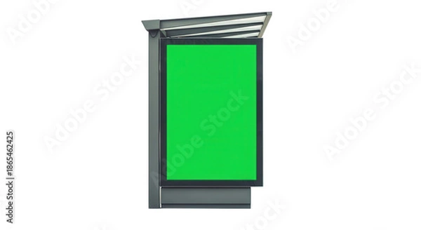 Obraz Green screen billboard mockup isolated on transparent background