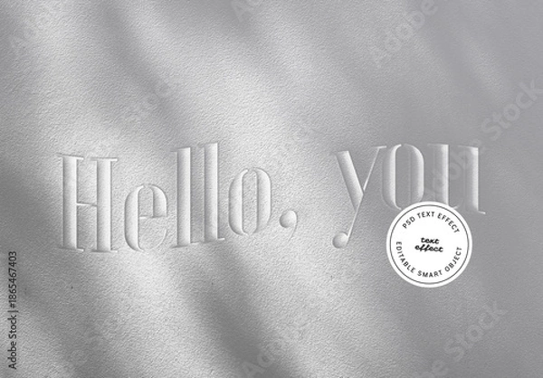 Fototapeta Minimal Embossed Wall Text Effect