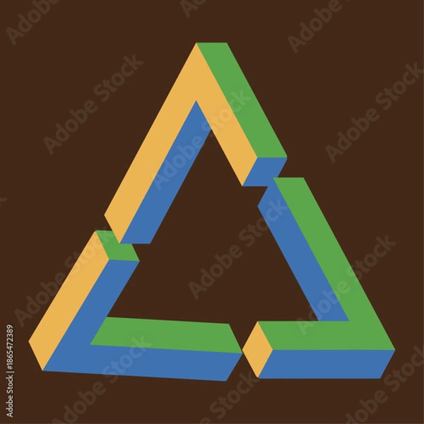 Obraz Colorful Geometric Impossible Triangle Logo