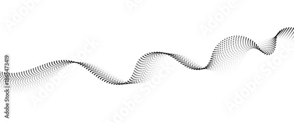 Obraz Flowing Dot Wave halftone gradient pattern on transparent background	
