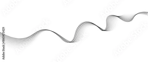 Obraz Flowing Dot Wave halftone gradient pattern on transparent background	
