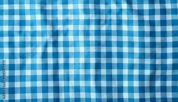 Obraz light blue gingham tablecloth seamless pattern background