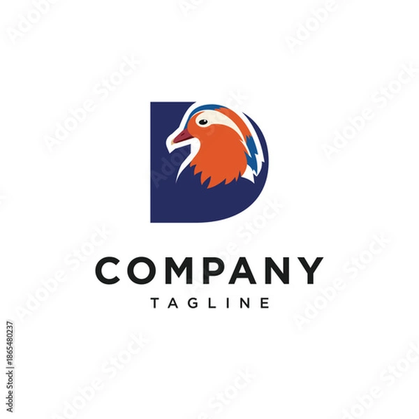 Obraz Letter D Mandarin Duck Logo Icon Vector